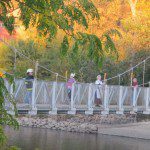 Granite Falls-people on footbridge