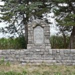 Battle of Birch Coulee stone information marker.