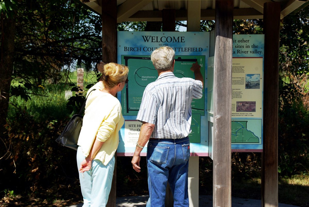 Birch Coulee Battlefield-welcome board