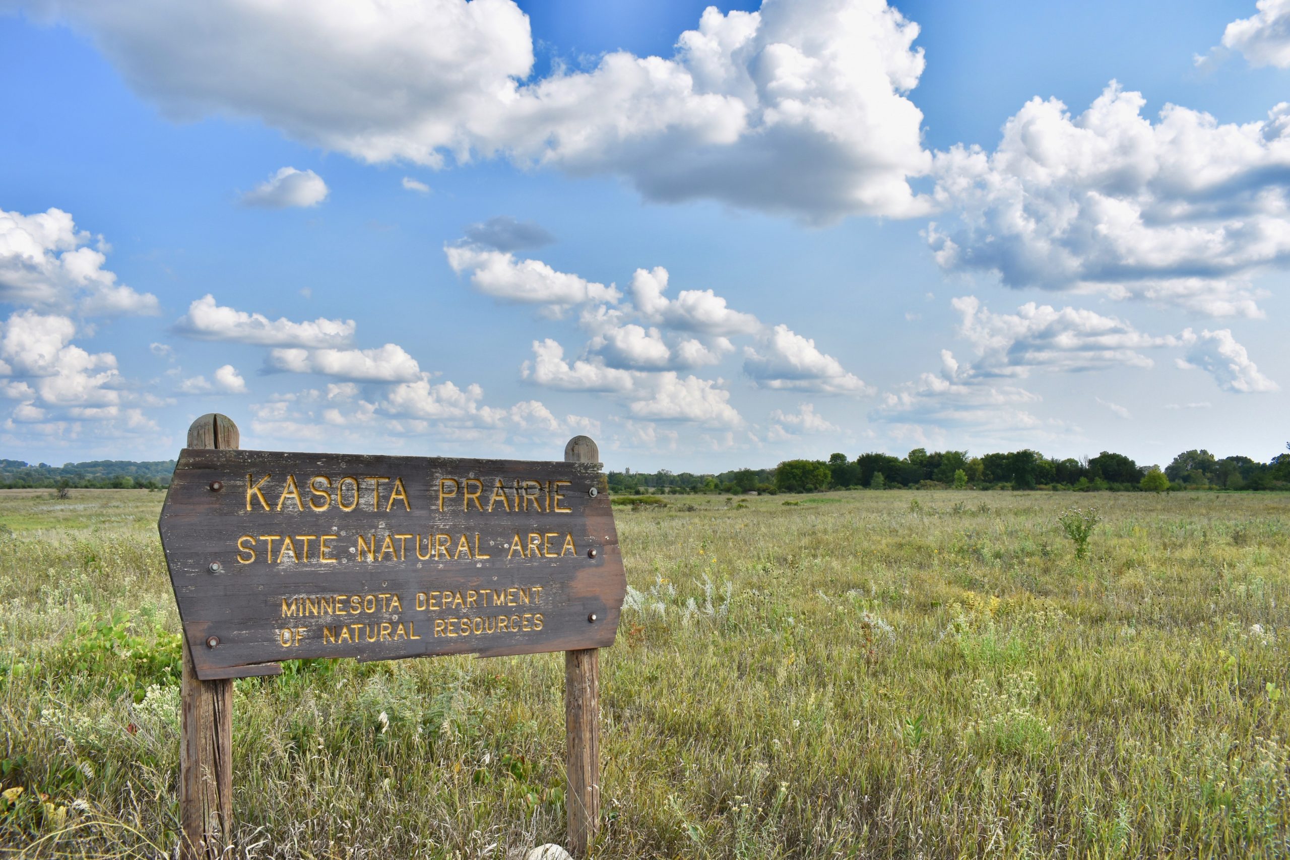 Kasota Prairie State Natural Area sign