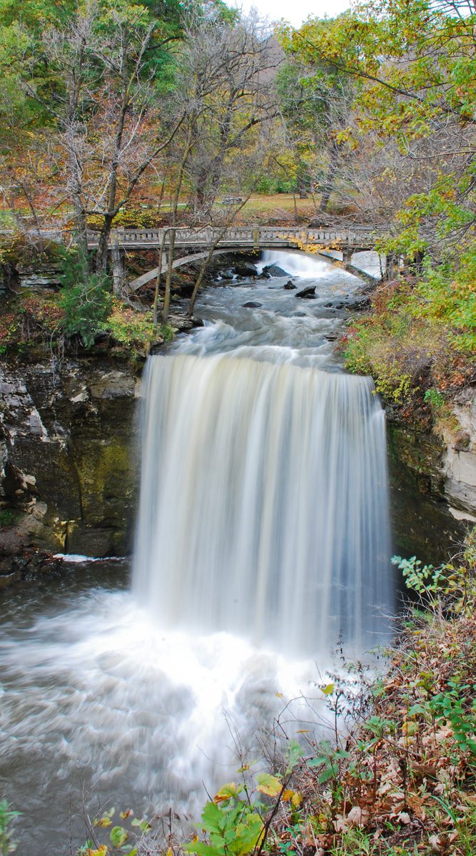 Minneopa State Park-waterfalls in fall