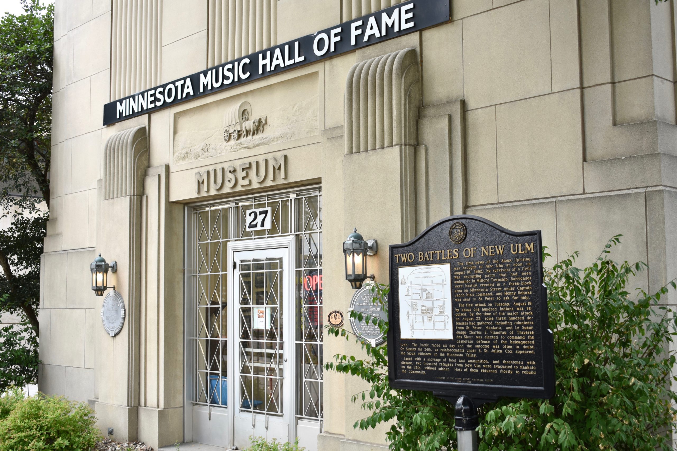 Minnesota Music Hall of Fame entrance. Information panel on right.