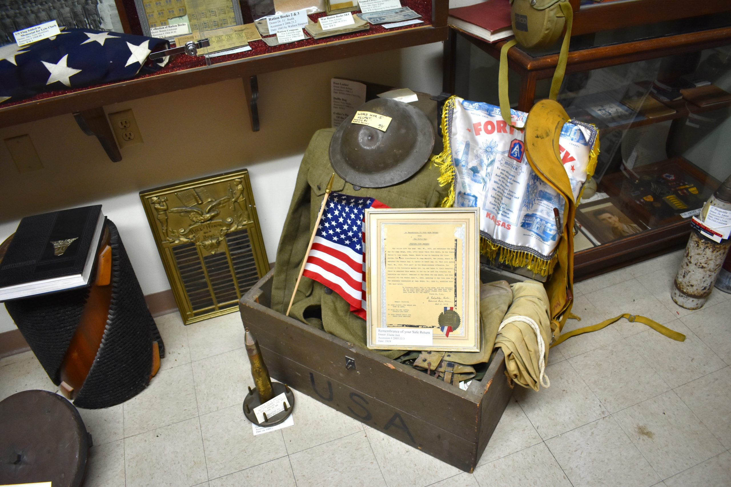 Display of WWI gear
