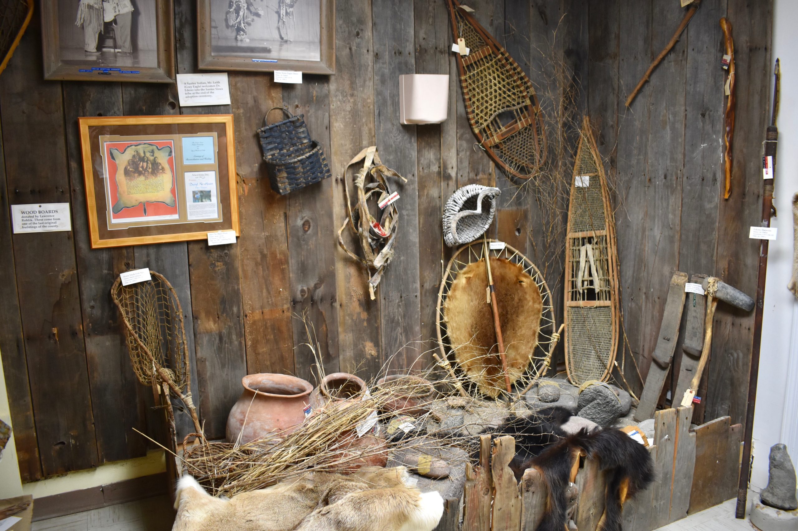 Display of Native American artifacts