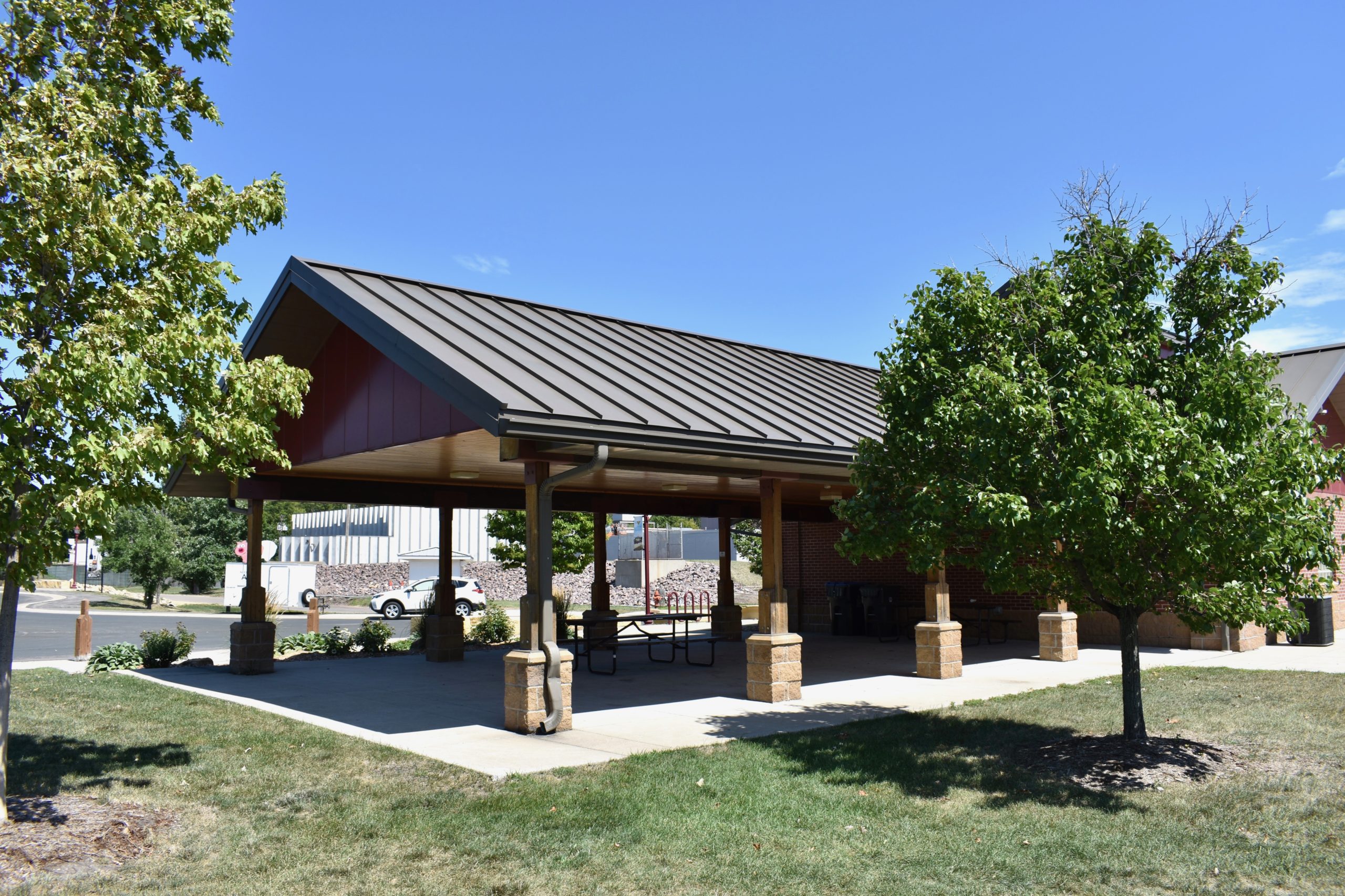 Pavilion with picnic tables