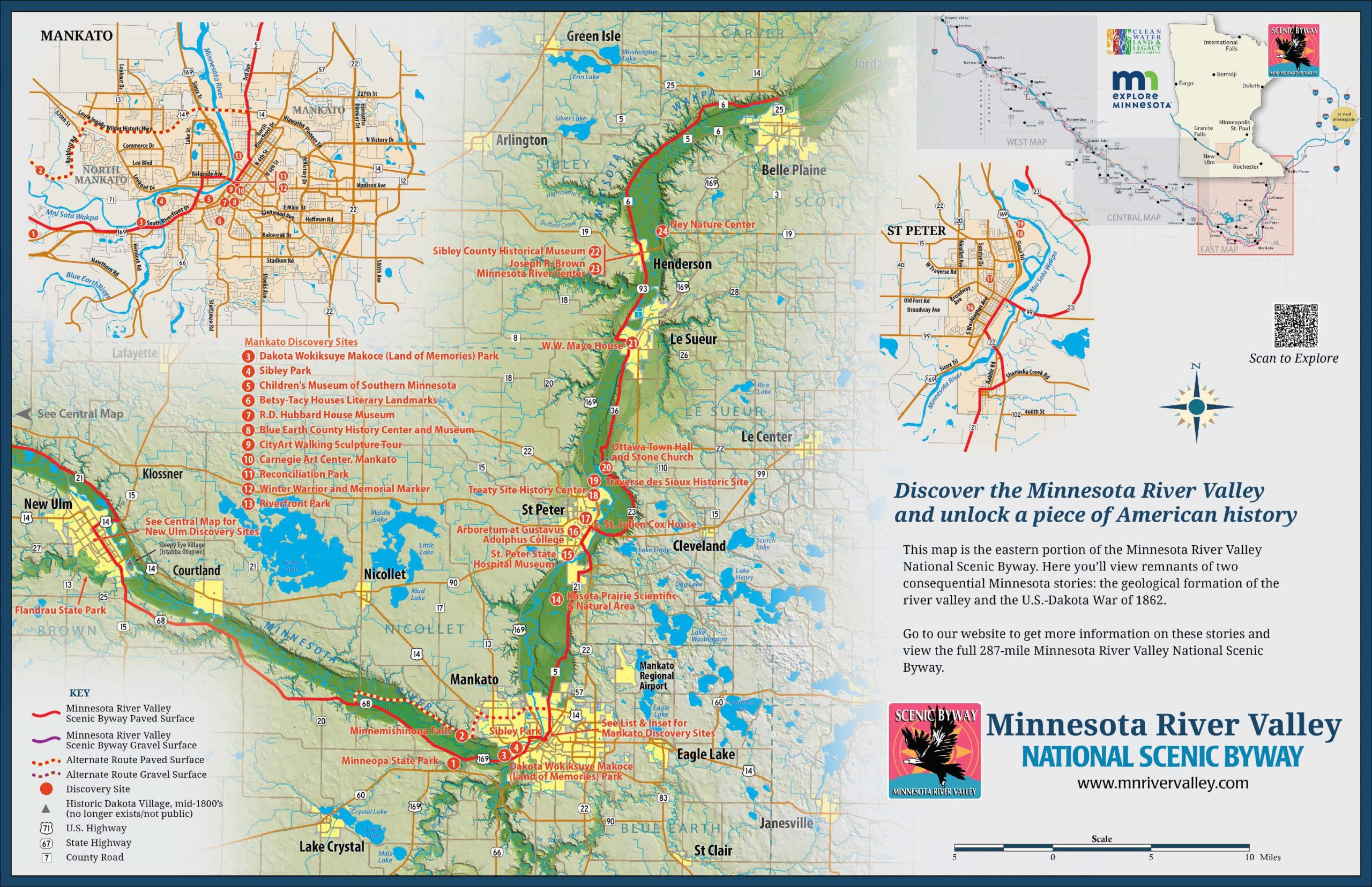 Map of East end of byway