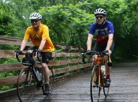 Two Bicyclers on Trail