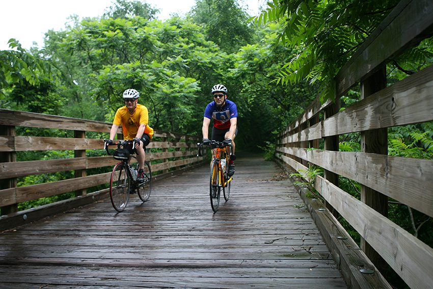 Two people Biking